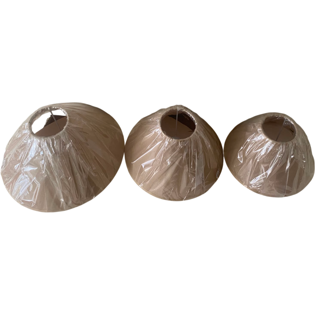 Beige Fabric Umbrella Lampshade pair