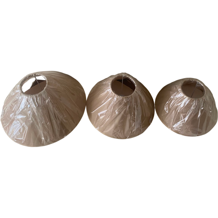 Beige Fabric Umbrella Lampshade pair