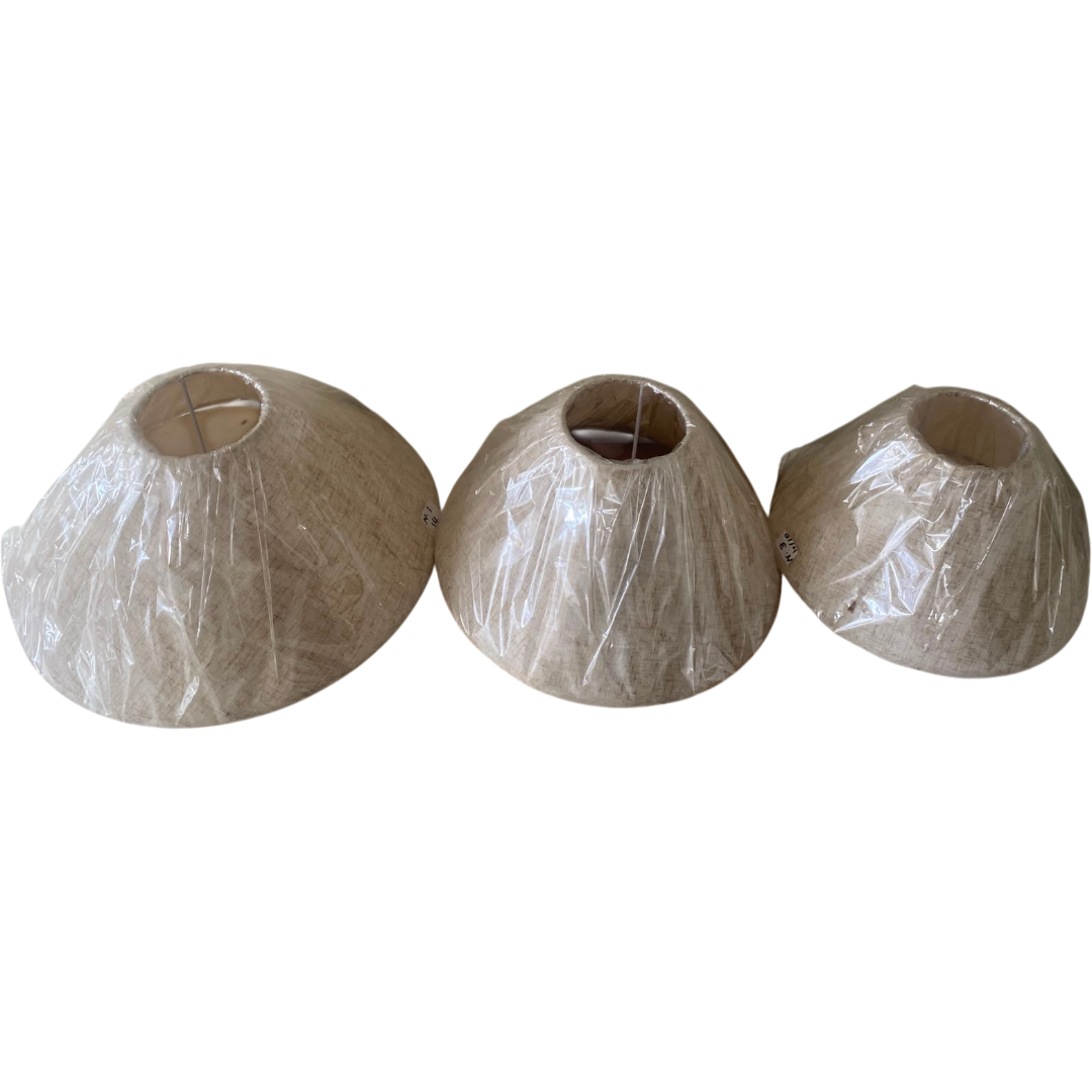 Natural Linen Umbrella Lampshade pair