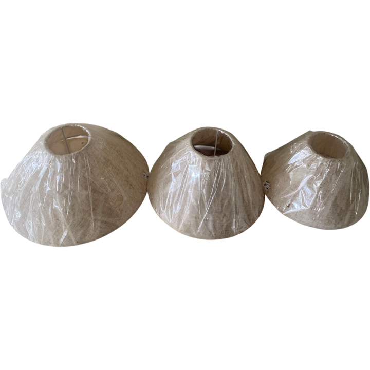 Natural Linen Umbrella Lampshade pair