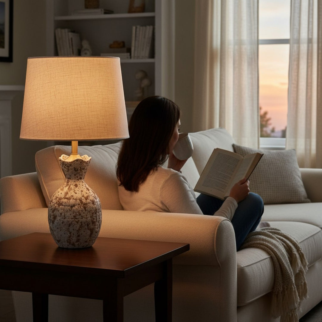 Rustic Textured Ceramic Table Lamp