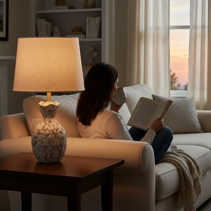 Rustic Textured Ceramic Table Lamp