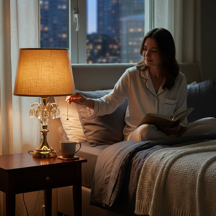 Sophisticated Gold Crystal Accent Table Lamp