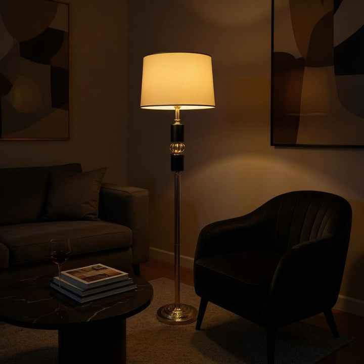 Obsidian – Matte Rose Gold Floor Lamp