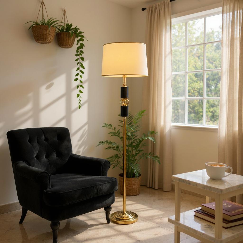Obsidian – Matte Rose Gold Floor Lamp