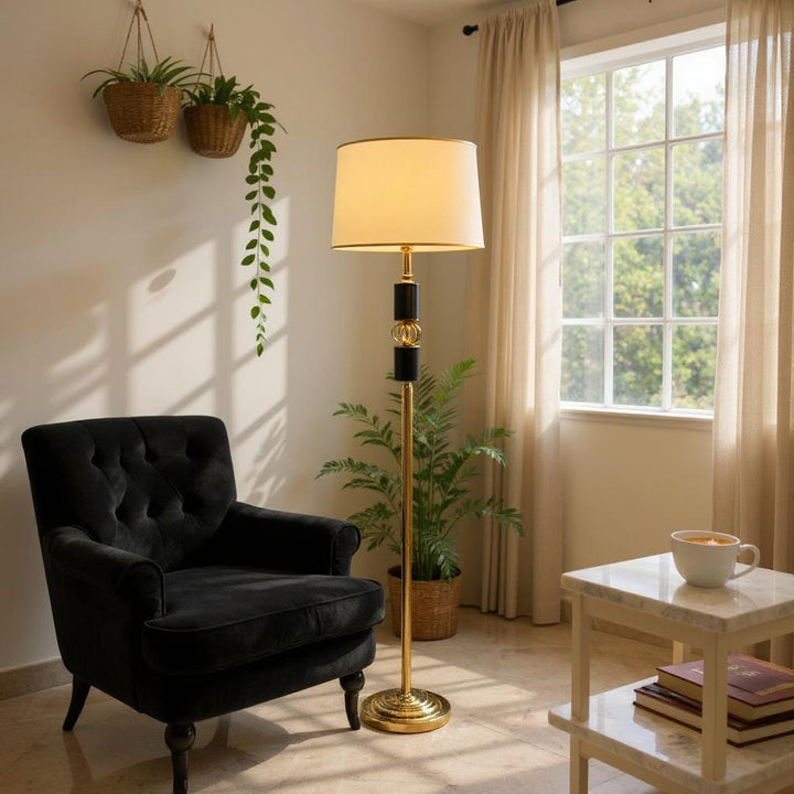 Obsidian – Matte Rose Gold Floor Lamp