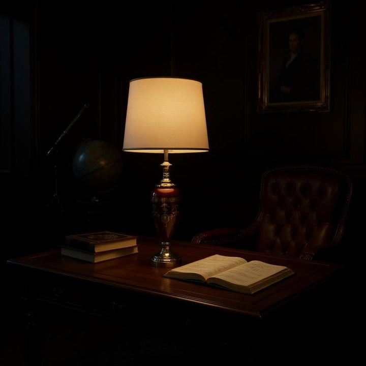 Red Versace-Style Side Table Lamp