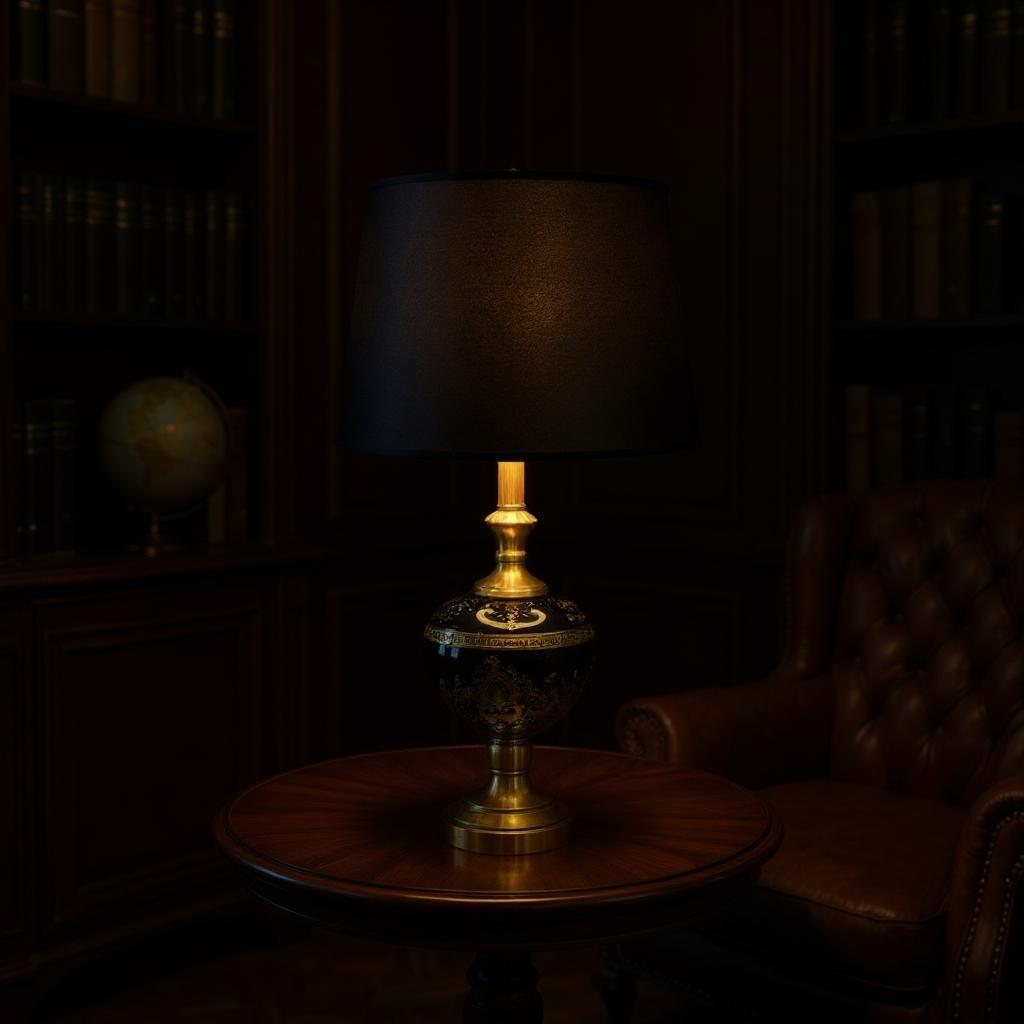 Luna Versace Pearl Black Glass Table Lamp