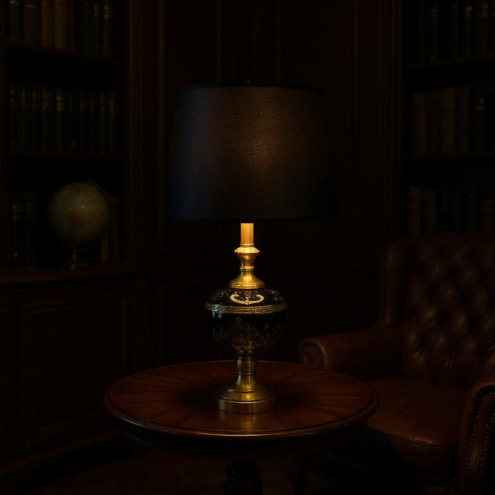 Luna Versace Pearl Black Glass Table Lamp