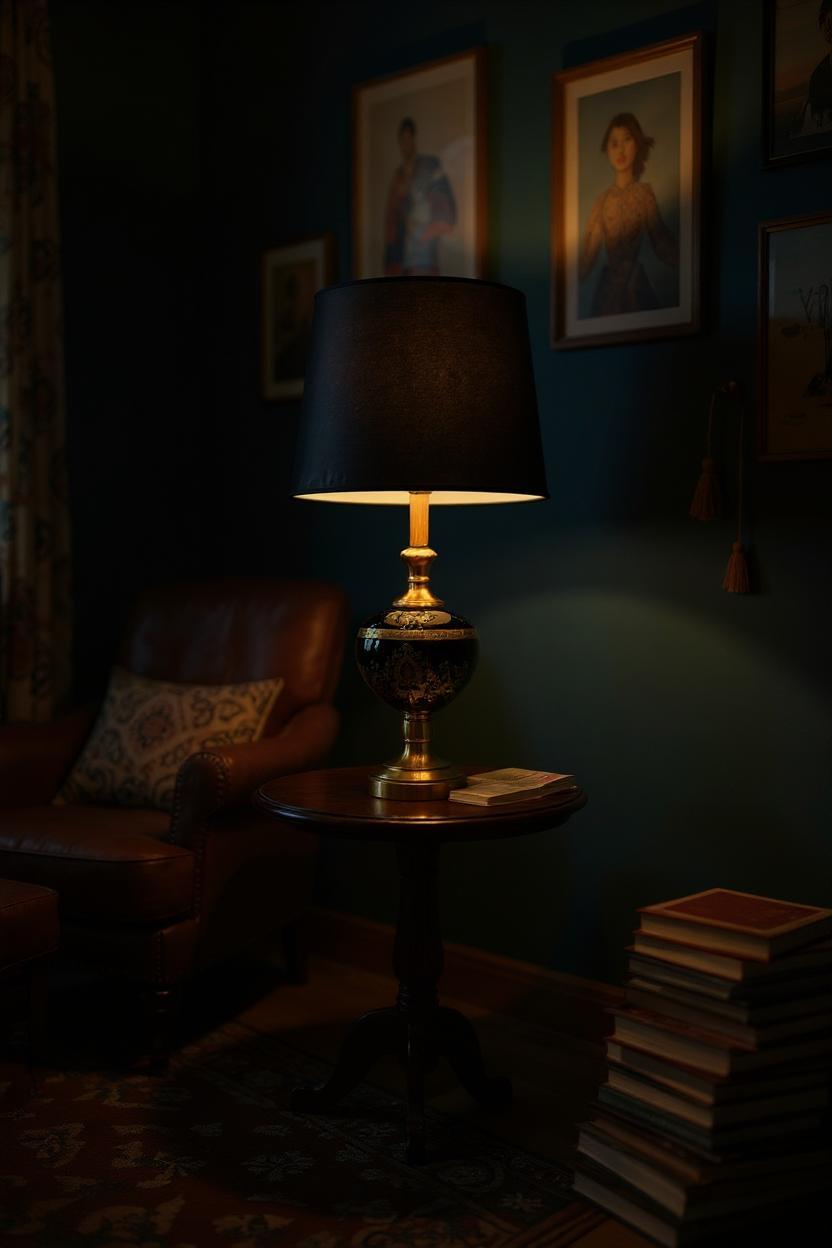 Luna Versace Pearl Black Glass Table Lamp