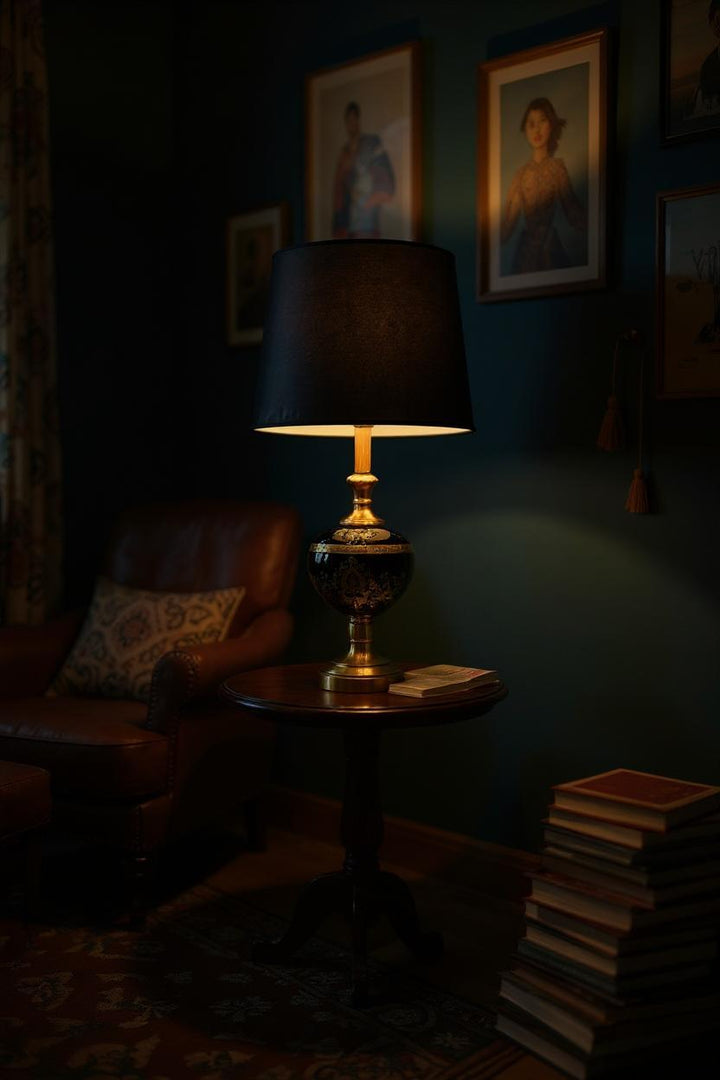 Luna Versace Pearl Black Glass Table Lamp