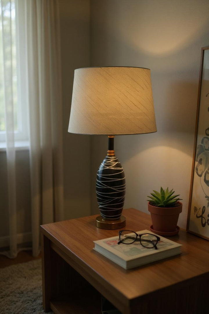 Ceramic Black Luxe Table Lamp