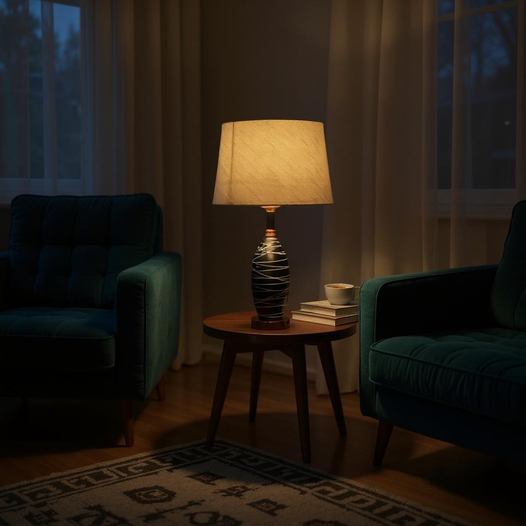 Ceramic Black Luxe Table Lamp