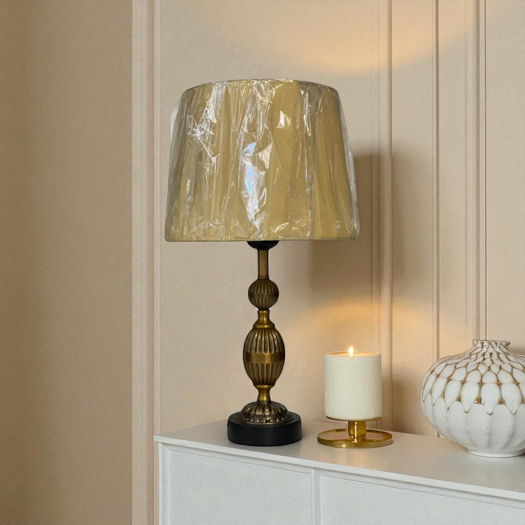 The Adara Lattice Brass Table Lamp