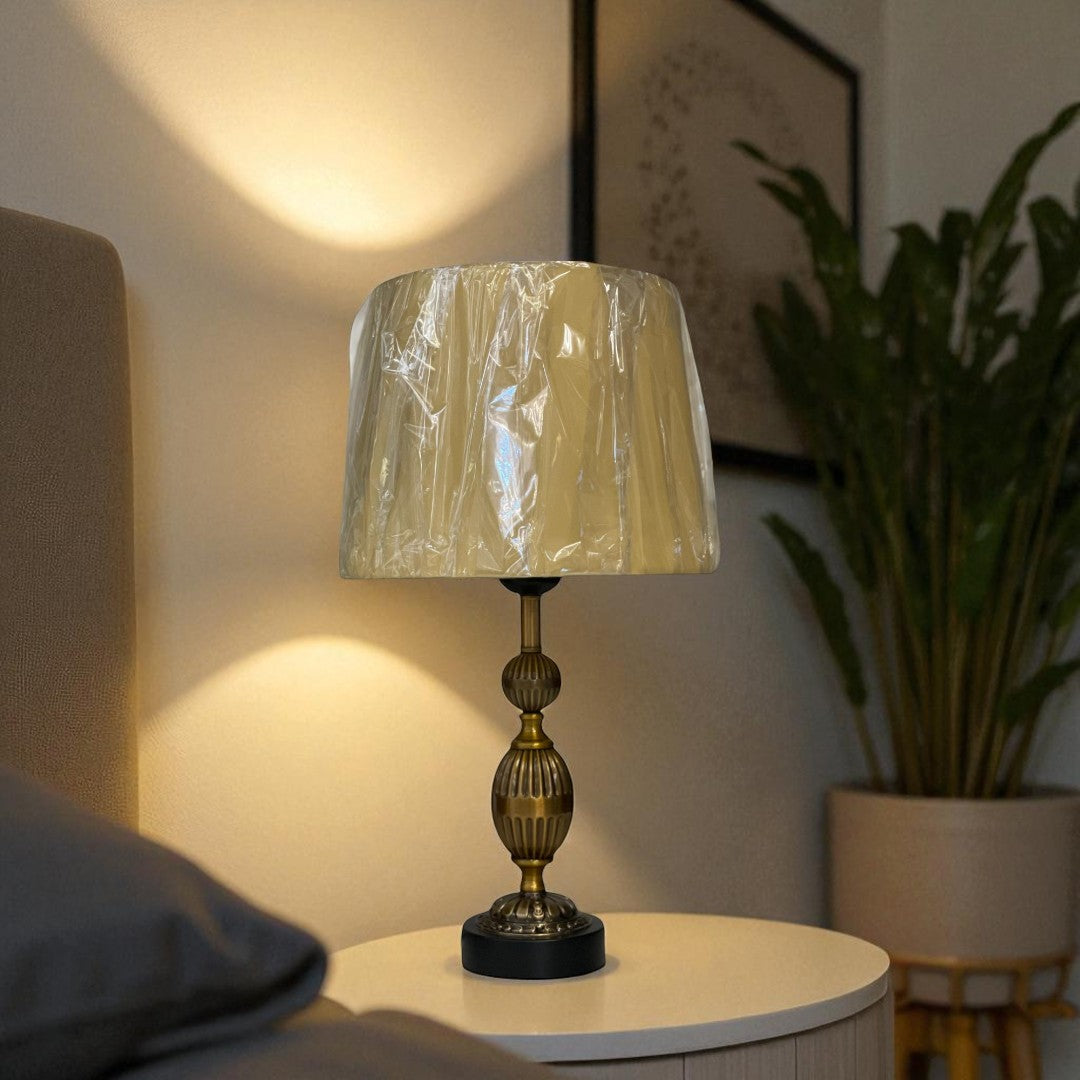 The Adara Lattice Brass Table Lamp
