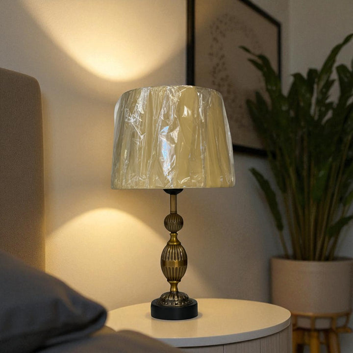 The Adara Lattice Brass Table Lamp