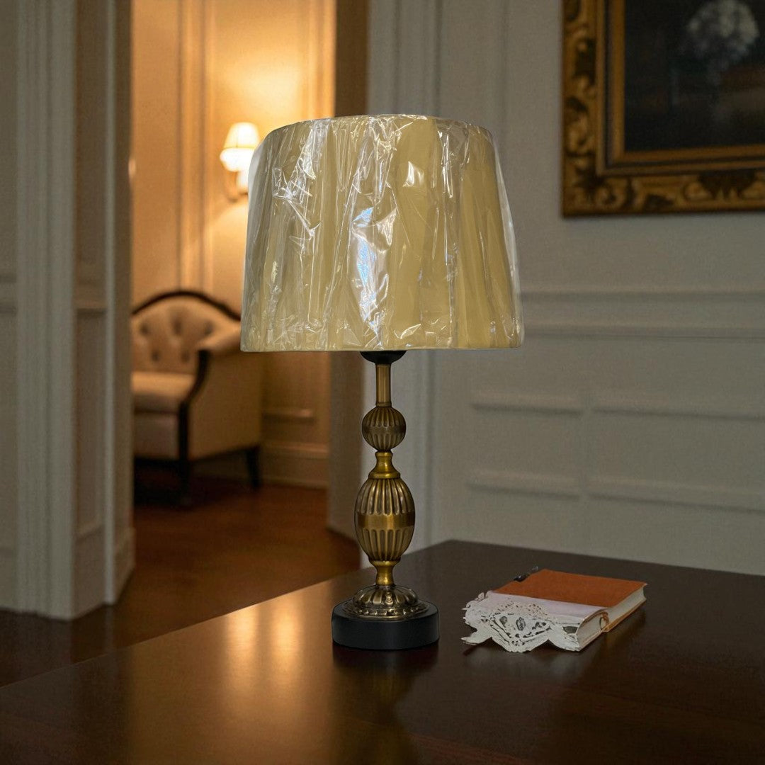 The Adara Lattice Brass Table Lamp