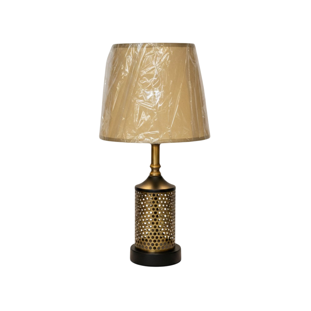 The Avalon Brass Disc Side Table Lamp