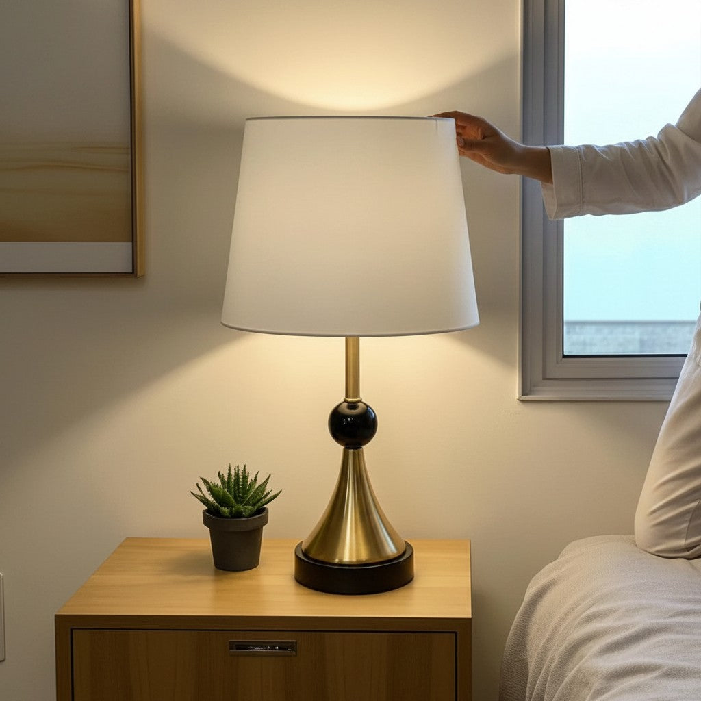 Rhea Brass Side Table Lamp
