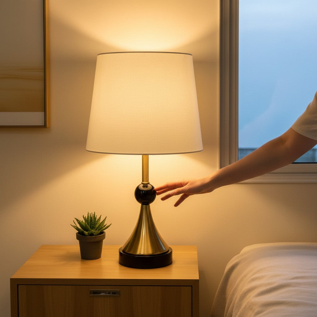 Rhea Brass Side Table Lamp
