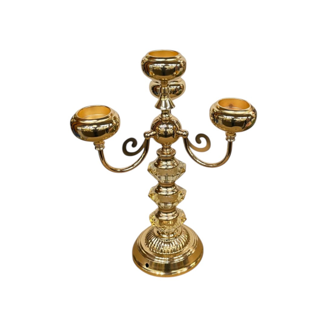 Imperial Crystal & Brass Candle Sculpture