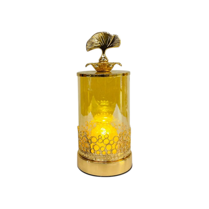 Brass Gold Glass Metallic Candle Stand