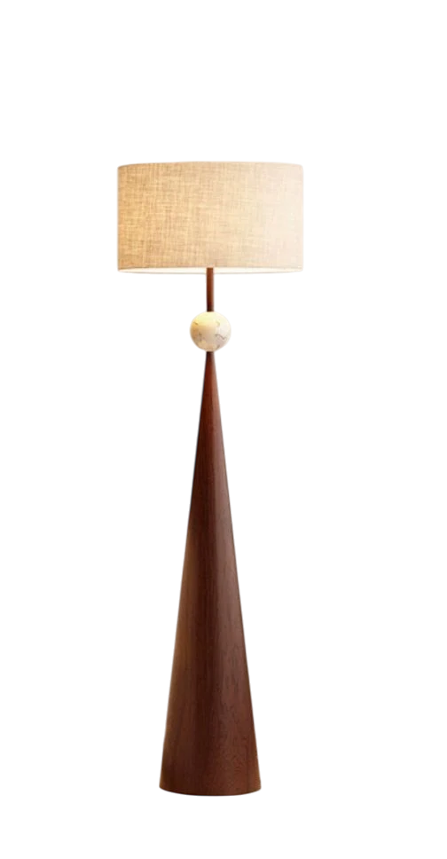 Brown Textured Lumos Cone Contemporary Floor Lamp