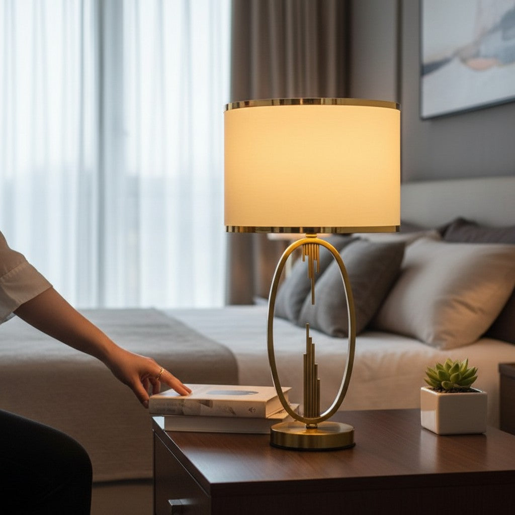 Aurora Modern Brass Gold Side Table Lamp