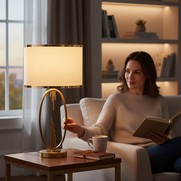 Aurora Modern Brass Gold Side Table Lamp