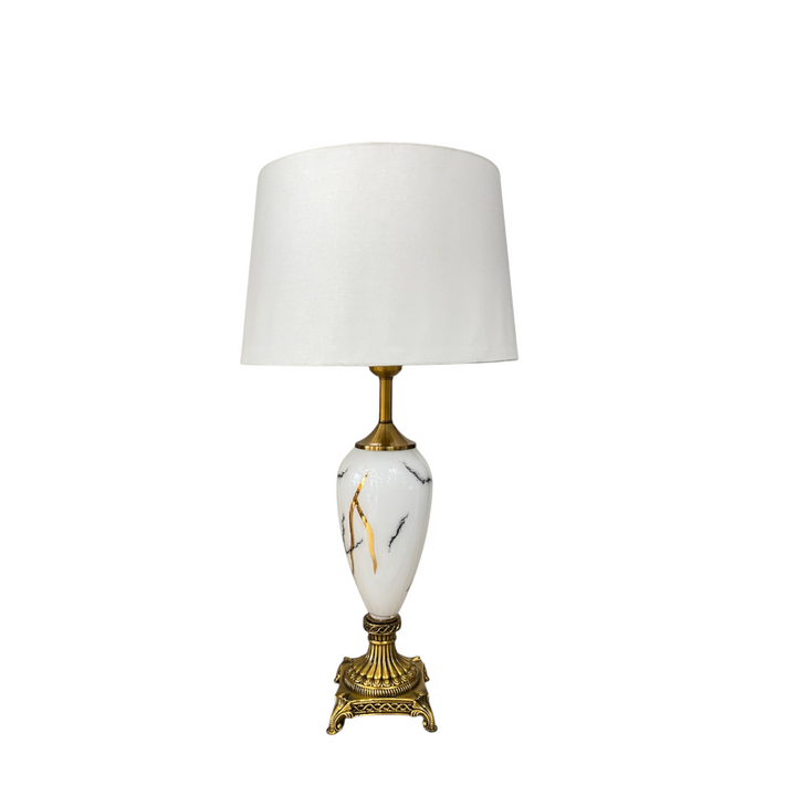 Modern Marble-Effect Ceramic Table Lamp