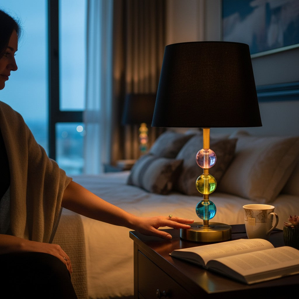 Funky Gradient Crystal Side Table Lamp