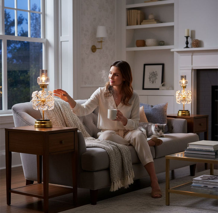 Imperial Crystal Brass Candle Holders