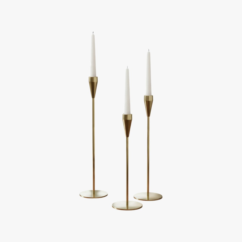 Luxury Gold Metallic Candle Stand Set