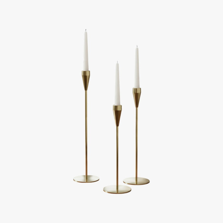Luxury Gold Metallic Candle Stand Set