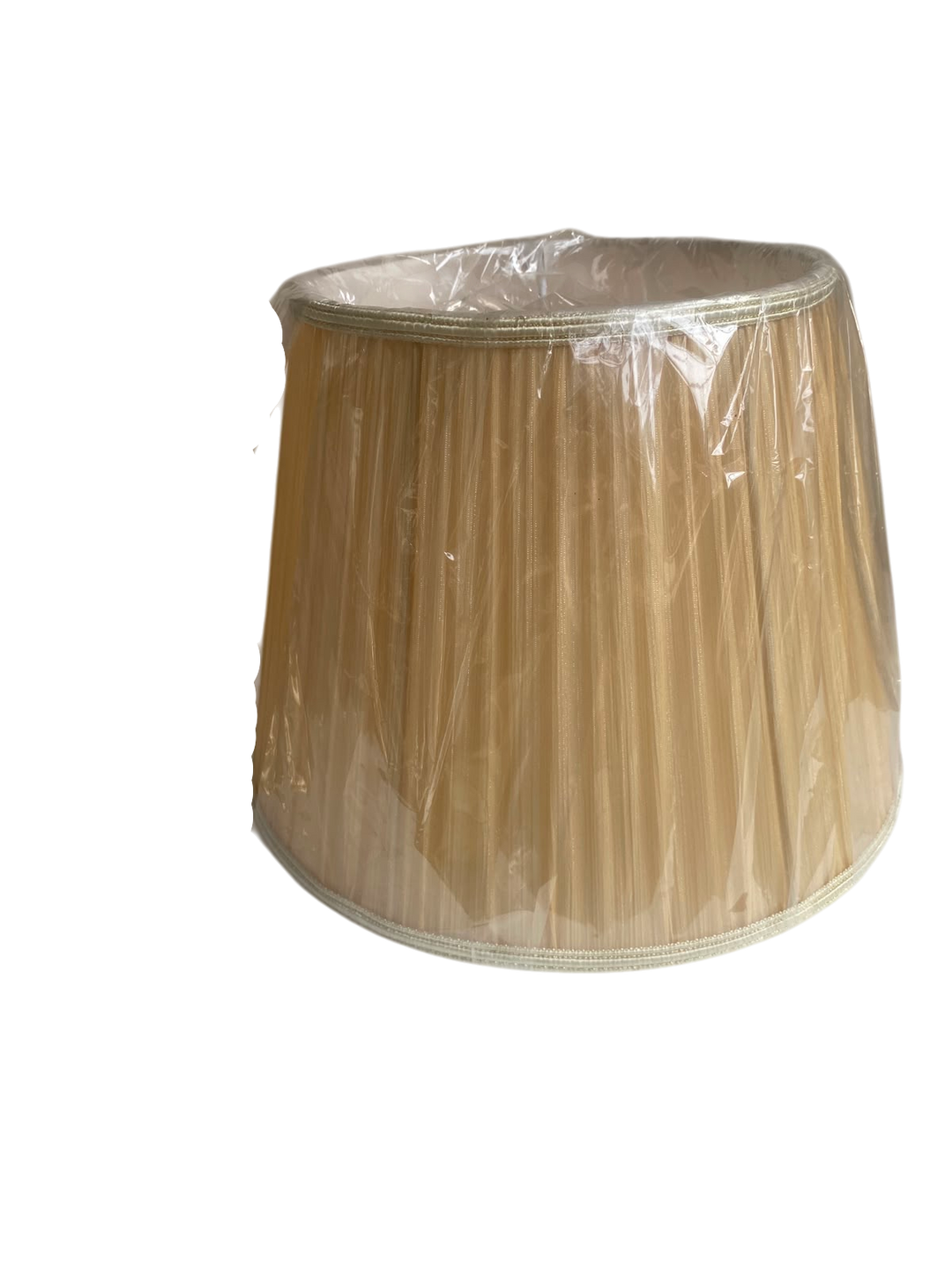 Pleated beige Fabric Lampshade Pair