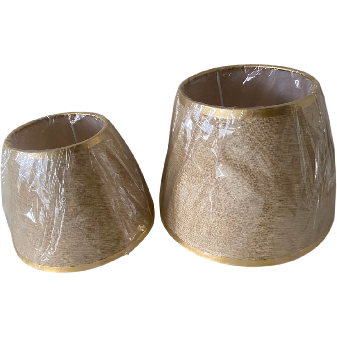 Beige Linen Fabric Lampshade Pair