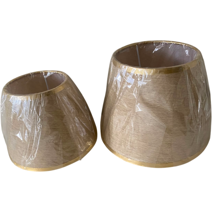 Beige Linen Fabric Lampshade Pair