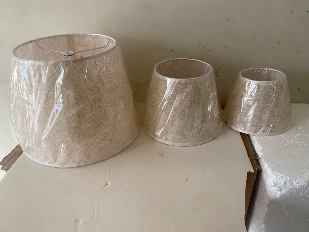 Printed Linen Fabric Lampshade Pair