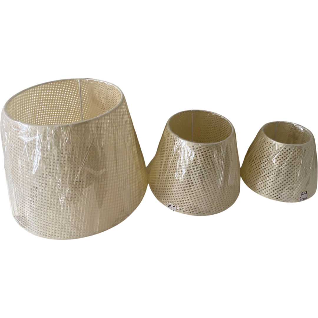 Ivory Woven Fabric Lampshade pair