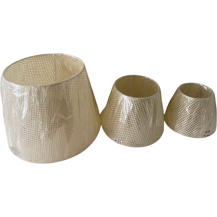 Ivory Woven Fabric Lampshade pair