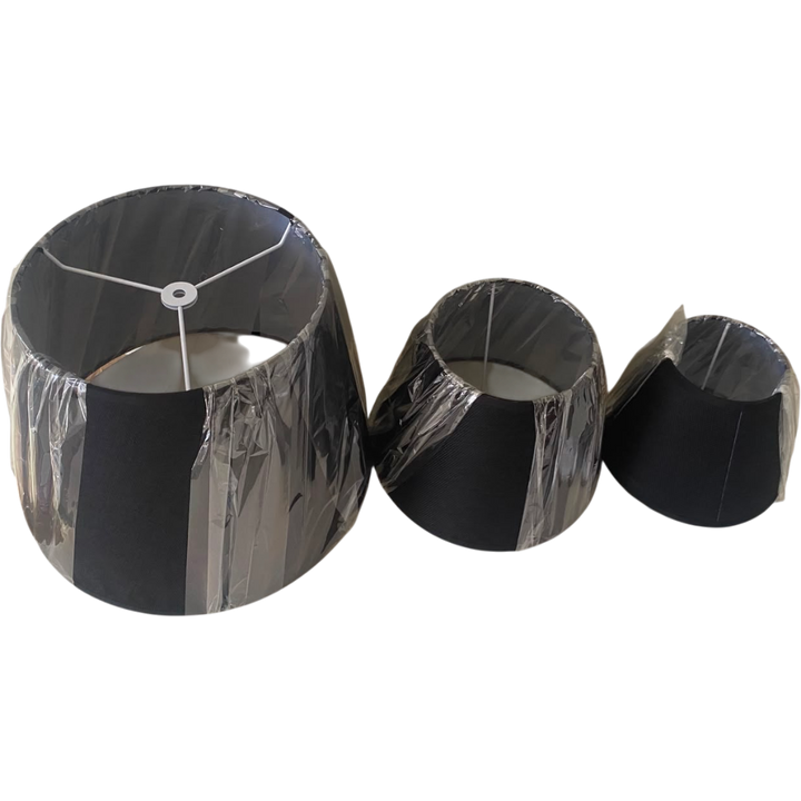 Black Linen Fabric Lampshade pair
