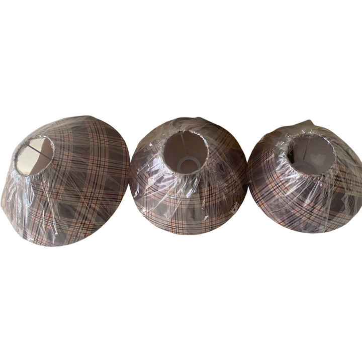 Plaid Fabric Umbrella Lampshade pair