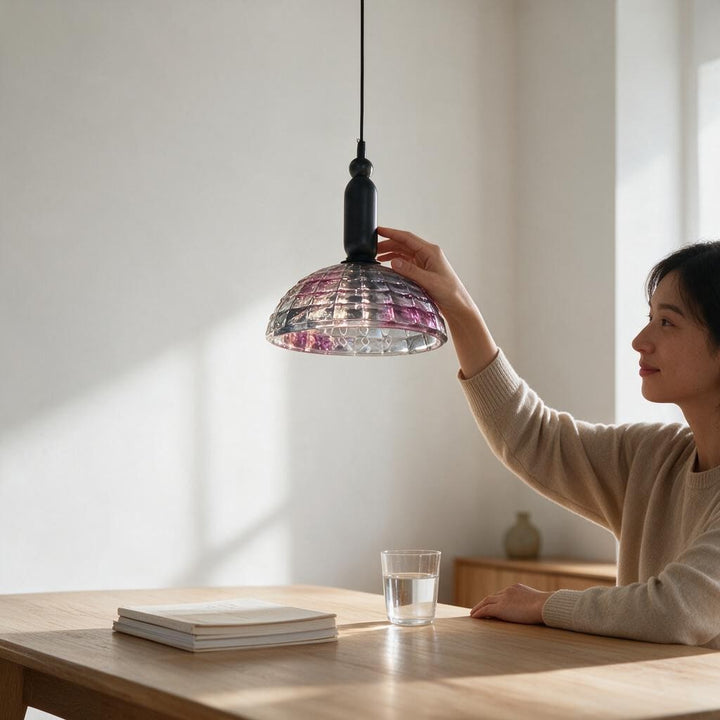 Luxury Pink Mosaic Glass Pendant Light