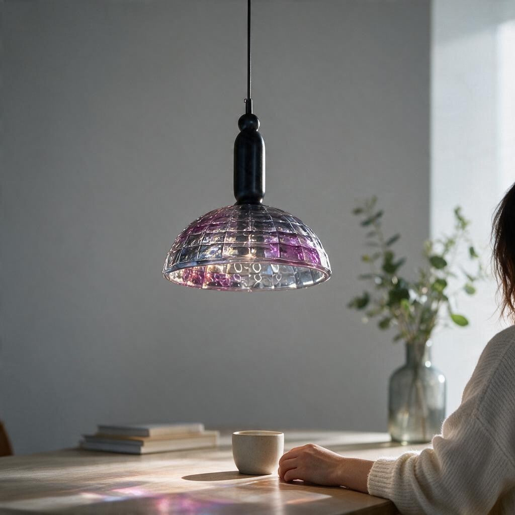 Luxury Pink Mosaic Glass Pendant Light