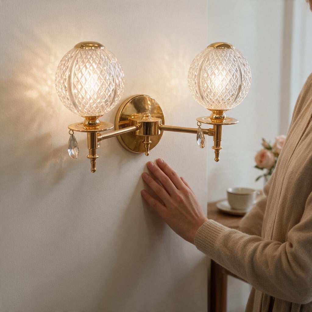 Luxury Gold Crystal Double Wall Sconce