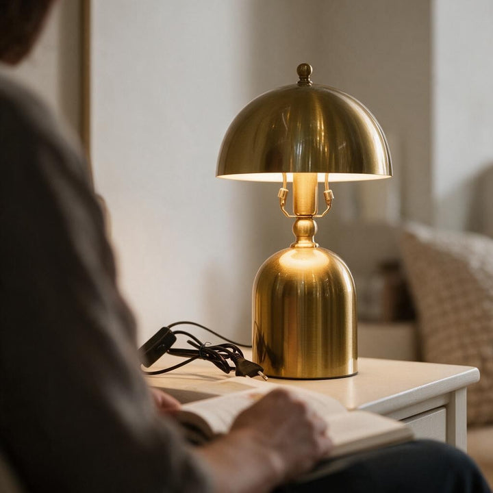 Luxury Gold Dome Electric Table Lamp