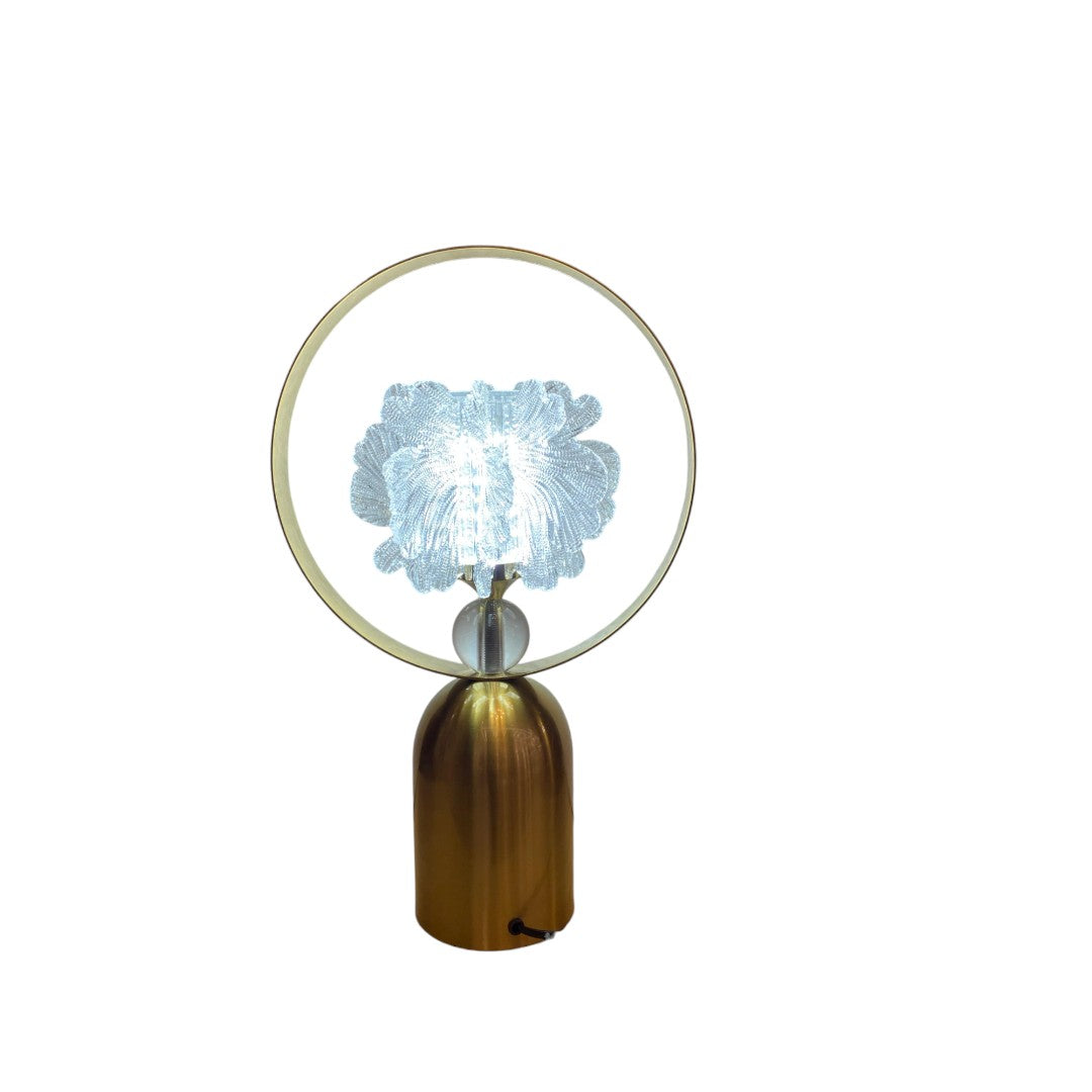Luminous Serenity – LED Brass Side Table Lamp