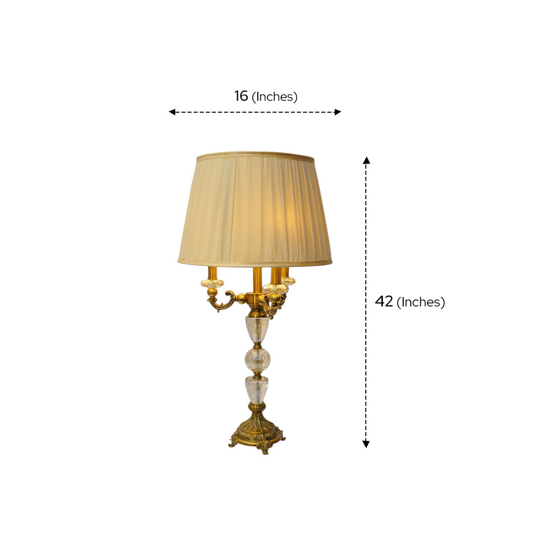 Opaline Luxe Brass & Crystal Table Lamp