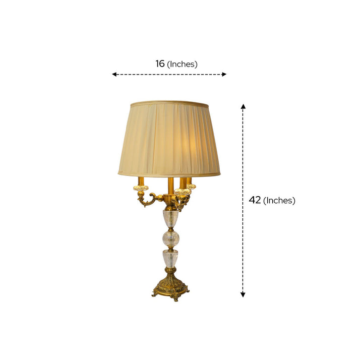 Opaline Luxe Brass & Crystal Table Lamp