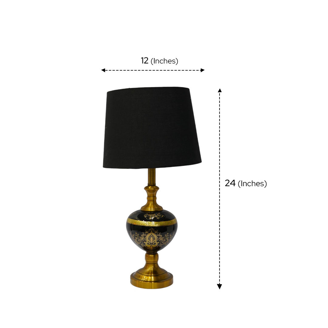 Luna Versace Pearl Black Glass Table Lamp